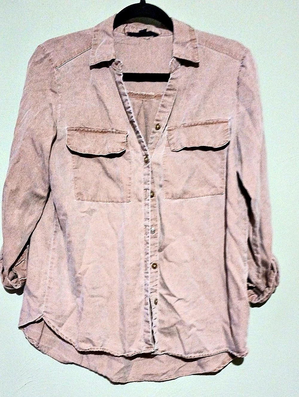 Jane + Delancey Button Front Utility Shirt in Latte Size Small